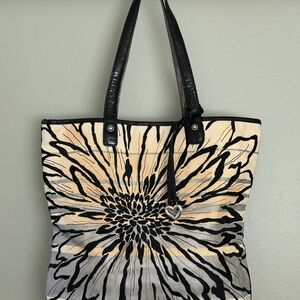 Brighton Black and Cream Floral Tote